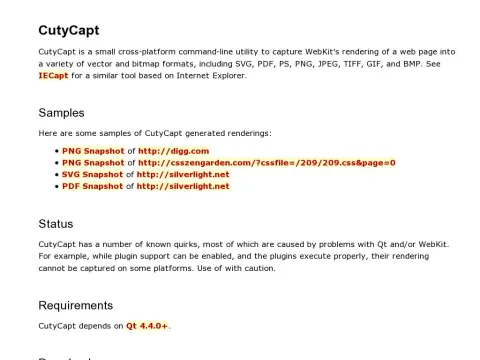 cutycapt.sourceforge.net