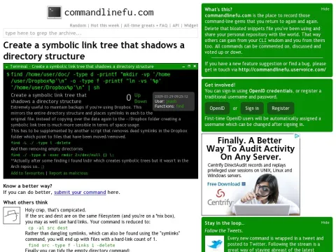 www.commandlinefu.com commands view 1776 create-a-symbolic-link-tree-that-shadows-a-directory-structure