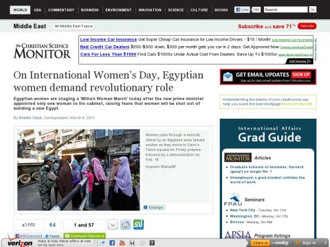 www.csmonitor.com World Middle-East 2011 0308 On-International-Women-s-Day-Egyptian-women-demand-revolutionary-role