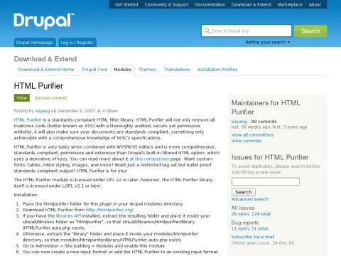 drupal.org project htmlpurifier