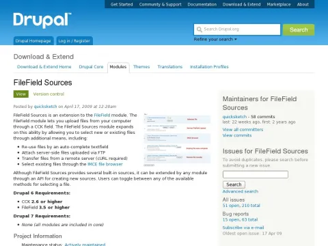 drupal.org project filefield_sources