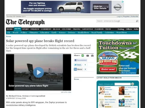 www.telegraph.co.uk news 2608943 Solar-powered-spy-plane-breaks-flight-record.html