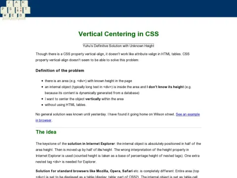 www.jakpsatweb.cz css css-vertical-center-solution.html