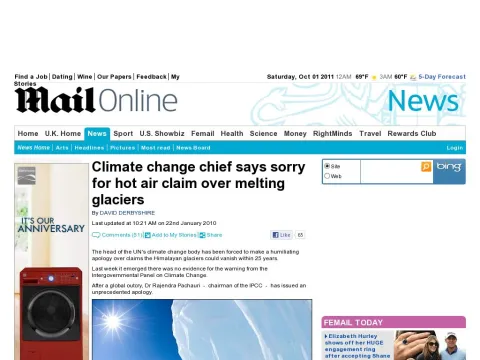 www.dailymail.co.uk news article-1245161 Climate-change-chief-says-sorry-hot-air-claim-melting-glaciers.html