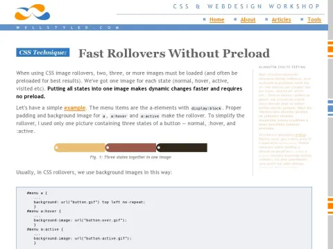 wellstyled.com css-nopreload-rollovers.html