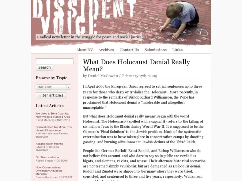 www.dissidentvoice.org 2009 02 what-does-holocaust-denial-really-mean