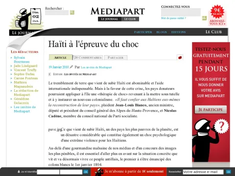 www.mediapart.fr club edition les-invites-de-mediapart article 190110 haiti-lepreuve-du-choc