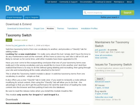 drupal.org project taxonomy_switch