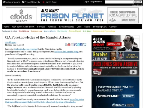 www.prisonplanet.com cia-foreknowledge-of-the-mumbai-attacks.html