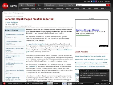 news.com.com Senator%20Illegal%20images%20must%20be%20reported 2100-1028_3-6142332.html