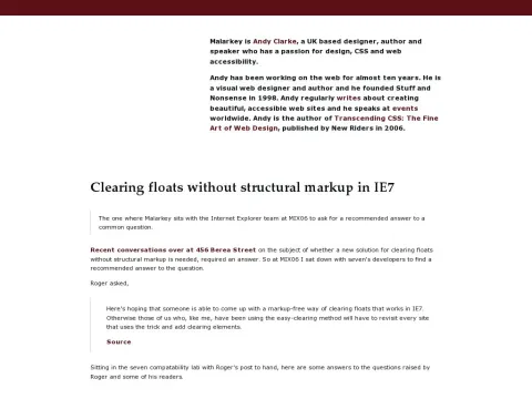 www.stuffandnonsense.co.uk archives clearing_floats_without_structural_markup_in_ie7.html