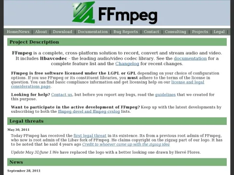 ffmpeg.sourceforge.net index.php