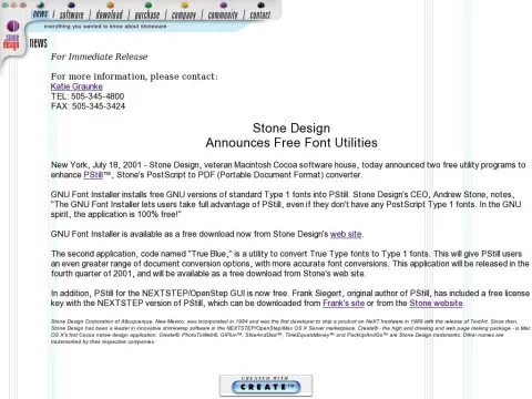 www.stone.com pr FreeFontUtilities.html