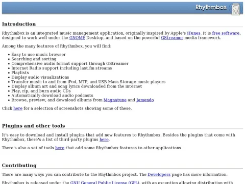 www.gnome.org projects rhythmbox