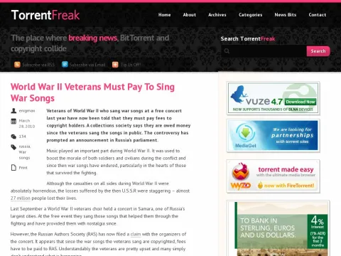 torrentfreak.com world-war-ii-veterans-must-pay-to-sing-war-songs-100328