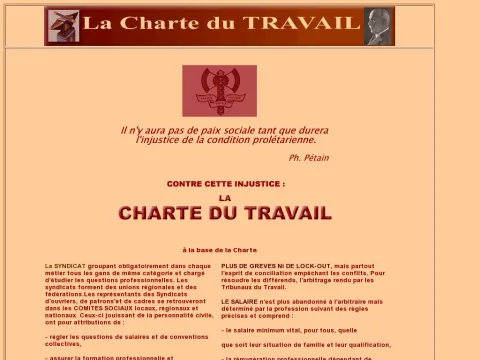 www.marechal-petain.com charte_travail.htm