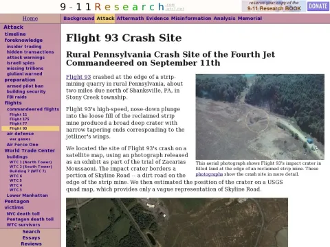 911research.wtc7.net planes attack flight93site.html