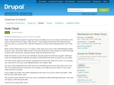 drupal.org project nodecloud