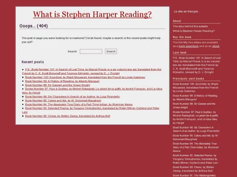 whatisstephenharperreading.ca quelitstephenharper.html