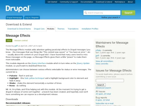 drupal.org project messagefx