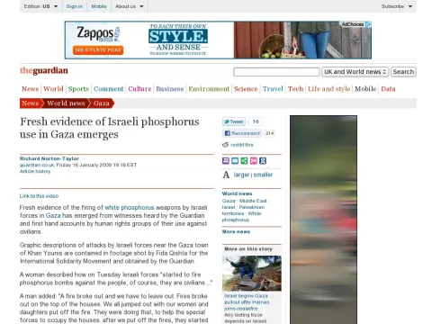 www.guardian.co.uk world 2009 jan 17 israel-gaza-phosphorus-civilians