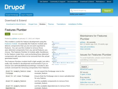 drupal.org project features_plumber