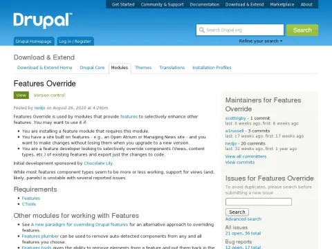 drupal.org project features_override