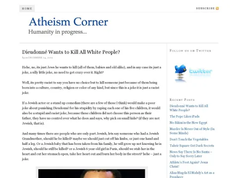 atheismcorner.com jewish-world dieudonne-wants-to-kill-all-white-people