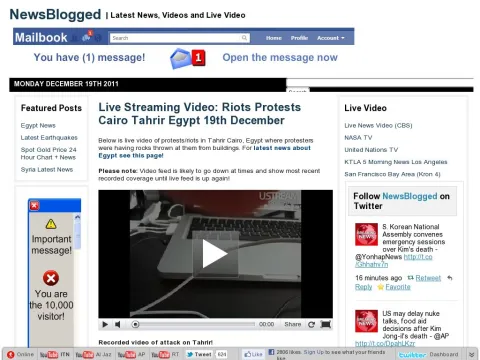 newsblogged.com live-streaming-video-riots-protests-cairo-egypt-16th-december