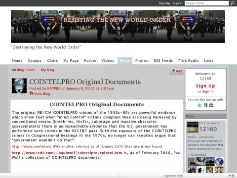 12160.info profiles blogs cointelpro-original-documents