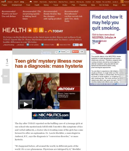 todayhealth.today.msnbc.msn.com _news 2012 01 18 10181277-teen-girls-mystery-illness-now-has-a-diagnosis-mass-hysteria