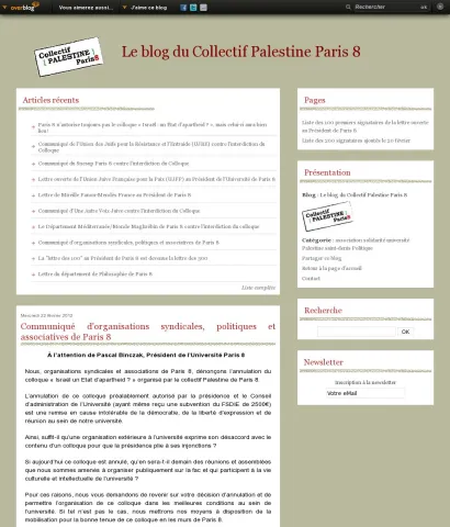 collectifpalestineparis8.over-blog.com article-communique-d-organisations-syndicales-politiques-et-associatives-de-paris-8-99863286.html