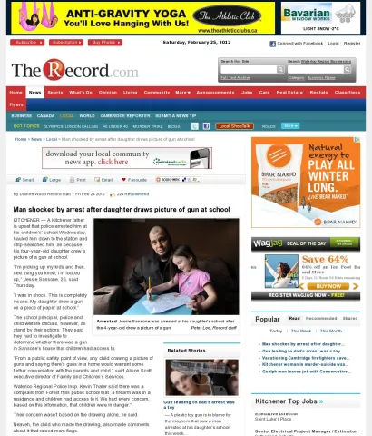 www.therecord.com news local article 676150--man-shocked-by-arrest-after-daughter-draws-picture-of-gun-at-school