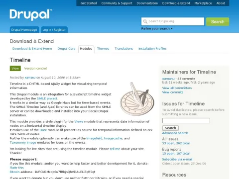 drupal.org project timeline